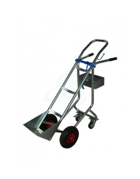 Carrello porta bombola 40lt - 50 lt su 4 ruote ruote pneumatica - diam. cm  26 Pala di carico cm 32x22