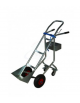 Carrello zincato porta bombola monoposto da lt 40/50 con mm Ø 260 - 4 ruote mm Ø 260 pneumatiche - cm 49x85x132h