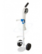 Carrello portabombola per ambienti sanitari per bombole Ø cm 16 da lt 5/7 - Trasformabile su 3 ruote - cm 29x32x110h