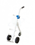 Carrello portabombola per ambienti sanitari per bombole Ø cm 16 da lt 5/7 - Trasformabile su 3 ruote - cm 29x32x110h