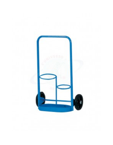 Carrello portabombole lt.2  - 2 ruote gommate Ø cm 15 - Ossigeno/ GPL  - cm 51x67h