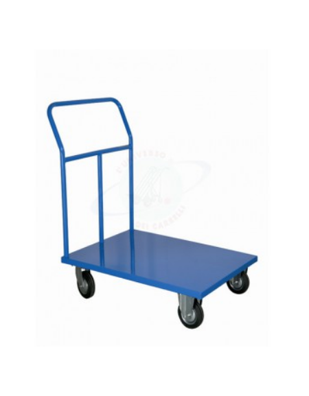 Carrello con pianale in lamiera 15/10, 4 ruote girevoli in gomma piena Ø cm 12,5 -  cm 50x80