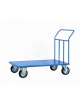 Carrello con pianale in lamiera 20/10, 4 ruote girevoli gomma piena Ø cm 20 - piano cm 80x120