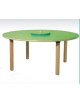 TAVOLINO ROTONDO SCUOLA MATERNA PER MANIPOLAZIONI - PIANO IN BETULLA - CM Ø 130X52H