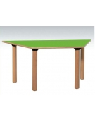 TAVOLINO TRAPEZOIDALE PER SCUOLA MATERNA - PIANO IN BETULLA - CM 130X65X52H