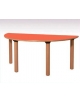 TAVOLINO SEMITONDO PER SCUOLA MATERNA - PIANO IN BETULLA - CM 130X65X52H