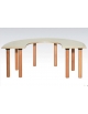 TAVOLINO SEMICIRCOLARE PER MATERNA - PIANO IN BETULLA - CM 140X90X52H - Tavolo pappa 5 posti
