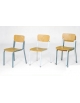 SEDIA SOVRAPPONIBILE SEDILE E SPALLIERA FAGGIO - struttura in acciaio  TUBO Ø MM 25 PER SCUOLA MATERNA CM 28X28X31H