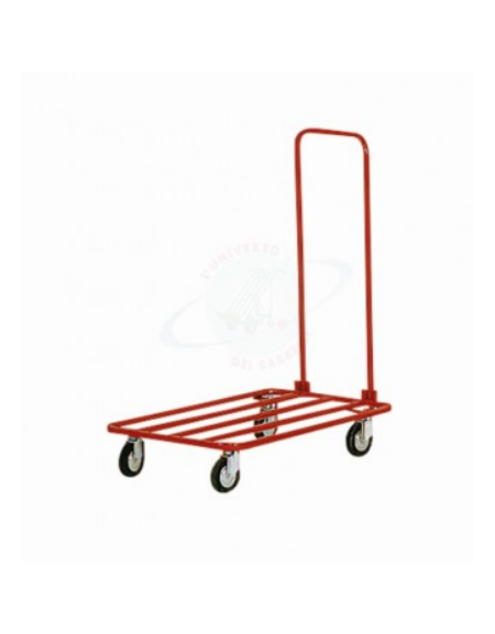 Carrello con pianale in tubolare con manico pieghevole 4 ruote girevoli Ø cm 8 cm 40x60x78h