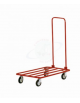 Carrello con pianale in tubolare con manico pieghevole maxi - 4 ruote girevoli Ø cm 10 - cm 45x75x91h