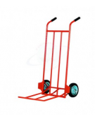 Portabagagli, portasacchi leggero con pedana ribaltabile - 2 ruote gomma piena disco ferro Ø cm 20 - cm 59x115