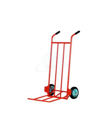 Portabagagli, portasacchi leggero con pedana ribaltabile - 2 ruote gomma piena disco ferro Ø cm 20 - cm 59x115