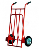 Portabagagli, portasacchi leggero con pedana ribaltabile - 2 ruote gomma piena disco ferro Ø cm 20 - cm 59x115