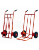 Carrello portabagagli, portasacchi leggero con pedana ribaltabile - 2 ruote pneumatiche cerchio nylon Ø cm 26 - cm  59x115