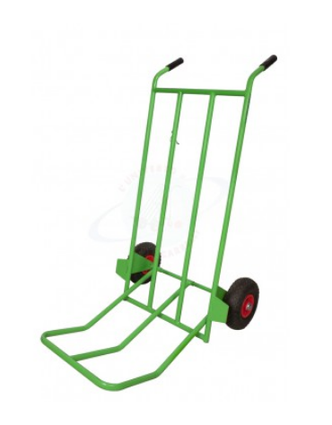 Carrello Portabagagli, portasacchi pesante con pedana ribaltabile - 2 ruote pneumatiche cerchio nylon Ø cm 26 - cm 66x125