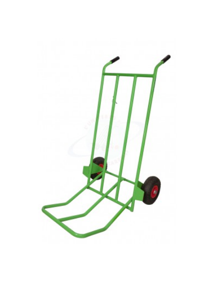Carrello Portabagagli, portasacchi pesante con pedana ribaltabile - 2 ruote pneumatiche cerchio nylon Ø cm 26 - cm 66x125