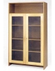 Armadio 2 ante in legno di faggio massello con vetri e vano a giorno superiore - cm 100x40x180h
