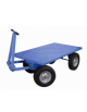 Carrello a rimorchio con ralla sterzante con timone/occhione - 4 ruote pneumatiche Ø cm 40 - cm 140/225x75x50h