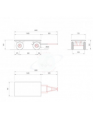 Carrello a rimorchio con ralla sterzante con timone/occhione - 4 ruote pneumatiche Ø cm 40 - cm 140/225x75x50