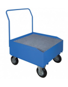 Vasca raccolta liquidi inforcabile lt.190 con ruote e manico - cm 80x80