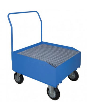 Vasca raccolta liquidi inforcabile lt.190 con ruote e manico - cm 80x80