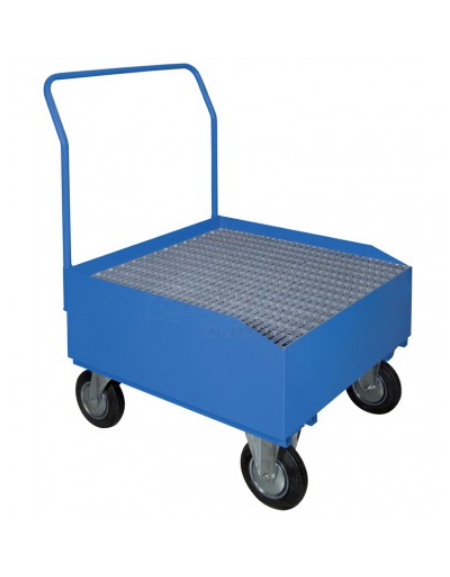 Vasca raccolta liquidi inforcabile lt.190 con ruote e manico - cm 80x80