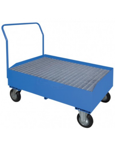 Vasca raccolta liquidi inforcabile lt.300 con ruote e manico - Dimensioni mm 124x80