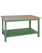 Banco da lavoro Professionale con piano in legno di faggio multistrato - colore struttura BLU RAL5015 - cm 150x75x90h