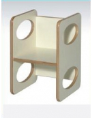 SEDIA PLURIUSO 2 ALTEZZE -  interamente in legno multistrati di betulla - cm 36x35x54H