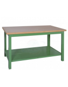 Banco da Lavoro Professionale con piano in legno di faggio multistrato - struttura colore BLU RAL 5015 - cm 200x75x90h