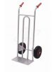 Carrello portacasse in acciaio inox AISI 304 - 2 ruote pneumatiche cerchio nylon Ø cm 26 - cm 49x110
