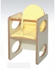 SEGGIOLONE IN LEGNO PER TAVOLO PAPPA CON CUSCINO IMBOTTITO - CM.36X35X65H