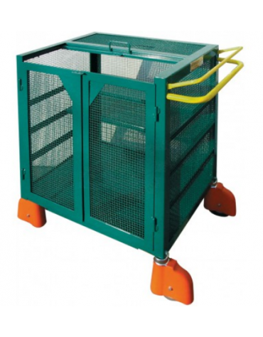 Carrello a gabbia senza freno attivo - Portavalori 4 ruote (2 fisse - 2 girevoli) desmopan Ø cm 15 - cm 100x65x100h