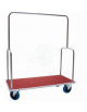 Carrello portabagagli "bus" in acciaio cromato piano in moquette rossa 4 ruote in gomma - cm  Ø 20 - cm 60x103x170h