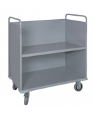 Carrello porta faldoni/fascicoli a 2 piani -  4 ruote gomma Ø cm 12,5 (2 girevoli con freno - 2 fisse) - cm 51x95x105h