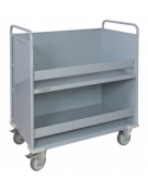 Carrello porta faldoni/fascicoli a 2 piani -  4 ruote gomma Ø cm 12,5 (2 girevoli con freno - 2 fisse) - cm 51x95x105h