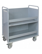 Carrello porta faldoni/fascicoli a 2 piani - 4 ruote gomma alta silenziosità Ø cm 12,5  - cm 51x95x105h