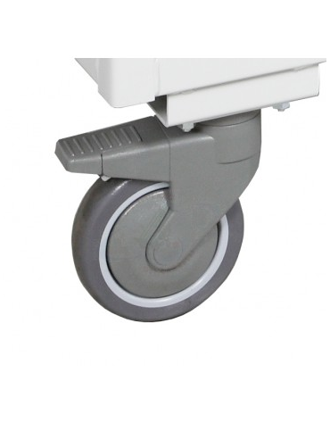 Carrello porta faldoni/fascicoli a 2 piani - 4 ruote gomma alta silenziosità Ø cm 12,5  - cm 51x95x105h