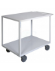 Maxi carrello ufficio- 2 piani - 4 ruote girevoli alta silenziosità gomma - 2 ruote con freno Ø cm 12,5 - cm  60x105x87h