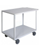 Carrello ufficio a 2 piani - 4 ruote girevoli alta silenziosità gomma  - 2 con freno Ø 12,5  - cm 50x95x85h