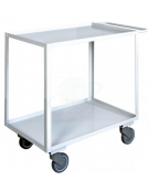 Carrello ufficio a 2 piani con bordo - 4 ruote girevoli alta silenziosità gomma Ø cm 12,5 - cm 50x95x88h