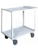 Carrello ufficio a 2 piani cm 50x80 con bordo - 4 ruote girevoli Ø cm 12,5 alta silenziosità - cm 50x95x88h