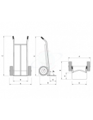 Carrello portasacchi - 2 Ruote Pneumatiche nylon Ø cm 26 - cm 58x107