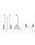 Carrello Saliscale - 6 ruote a stella Ø cm 15 - cm 58x107