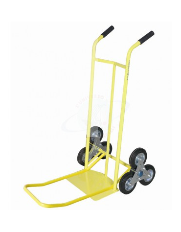 Carrello Saliscala "doppia pedana" 6 ruote a stella Ø cm 15 - cm 58x107