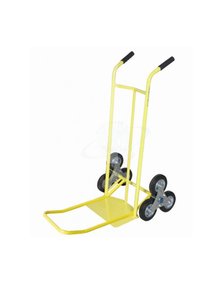 Carrello Saliscala "doppia pedana" 6 ruote a stella Ø cm 15 - cm 58x107