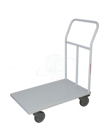 Carrello con pianale office medio - 4 ruote girevoli in gomma Ø cm 12,5 - cm 50x80