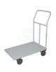 Carrello a pianale office medio, 4 ruote girevoli in gomma antitraccia alta silenziosità, 2 con freno Ø cm 12,5 - piano cm 50x80