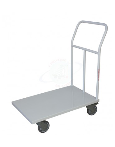 Carrello con pianale office grande - 4 ruote girevoli in gomma - Ø cm 12,5 - cm 60x90