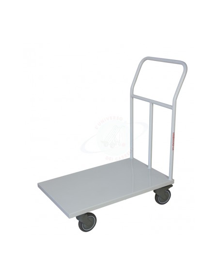 Carrello con pianale office grande - 4 ruote girevoli in gomma - Ø cm 12,5 - cm 60x90
